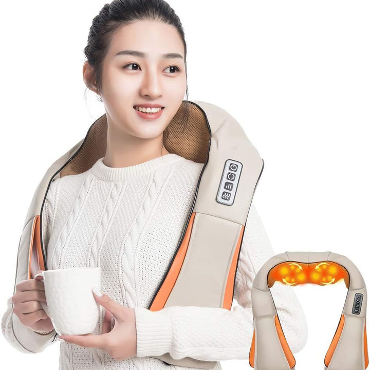 Massaggiatore Shiatsu Cervicale Termico per Collo, Spalle, Schiena, Gambe e Glutei