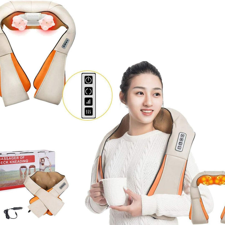 Massaggiatore Shiatsu Cervicale Termico per Collo, Spalle, Schiena, Gambe e Glutei